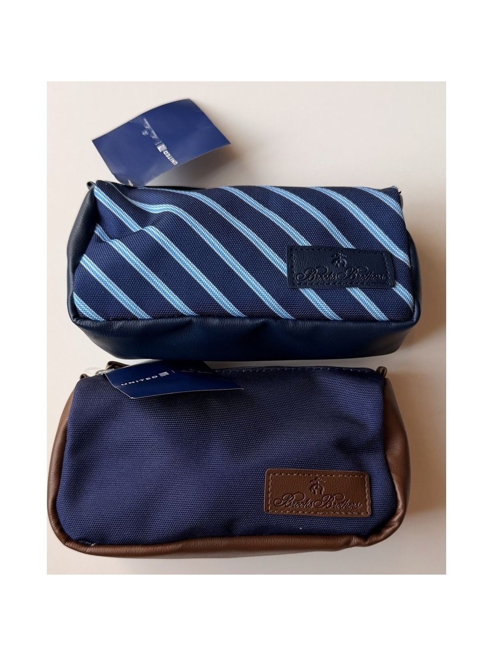 *2* United Airlines Brooks Brothers Amenity Travel Kit Blue Stripe 2026 Sealed